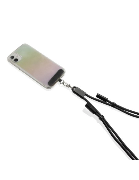 Cavo lanyard 60W regolabile LoopAmp in rPET RCS 160cm Cavo lanyard 60W regolabile LoopAmp in rPET RCS 160cm